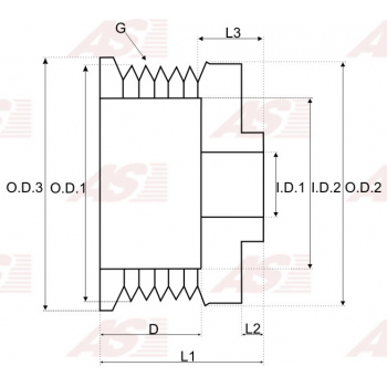 AP9001
Шкiв генератора FO-6gr до 5M5T10300AA CA1926. Ford C-Max.Focus 1.8