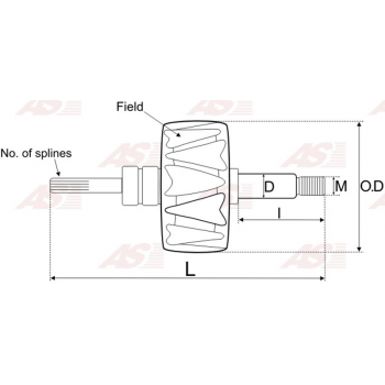 AR2004R
Демонтований ротор генератора HI 24V-75A. 117x233. 8 шлiцiв A2019. LR260-512 Bogdan