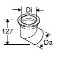 Webasto Exhaust deflector, complete. Di Ø 70 mm. Length 127 mm. 1319950A