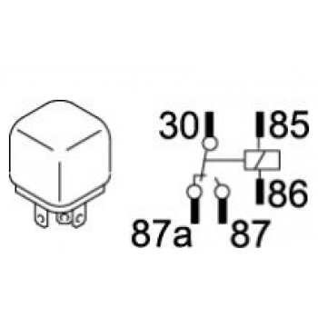 Webasto Relay (changeover contact). 12 Volt. 20/40 Ampére. Plastic housing. Black 1320698A