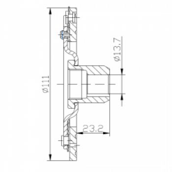 2304008 Пластина зчеплення, зривна пластина компресора DELPHI V5 OPEL CALIBRA A COMBO B CORSA B TIGRA A VECTRA A