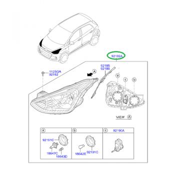LAMP-HEAD,RH 92102-B4060