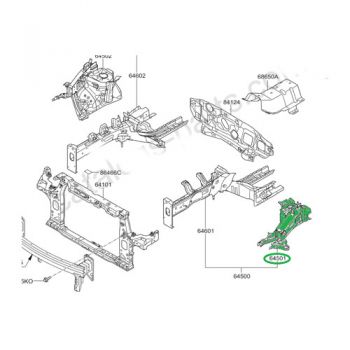 PANEL-FNDR APRON,LH 64501-A4000