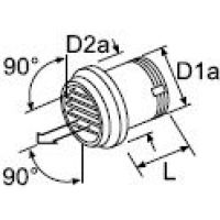 Webasto Air outlet with hose connection 90°. Ø 80 mm. Rotating. Plastic. Black 1322710A