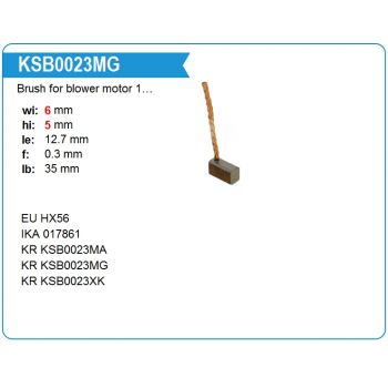 Щетки мотора отопителя KSB0023 Щетки мотора отопителя KSB0023
