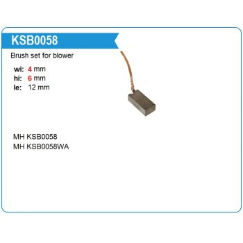 Щетки мотора отопителя KSB0058 Щетки мотора отопителя KSB0058