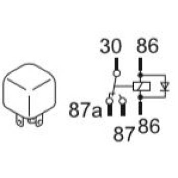 Webasto Relay (changeover contact) kit. 12 Volt. 30/50 Ampére, Plastic case. Black 9023375A