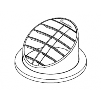 Eberspächer Flow out grid, high 30º for hose adapter Ø 50/60 mm. White 221000010057