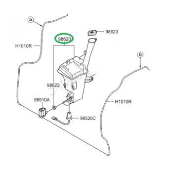 RESERVOIR-W/SHLD WASHER 98620-A4000