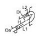Webasto Molded hose. Di Ø 18 mm, Da Ø 25 mm. Length 1100 mm. 180° 1322496A