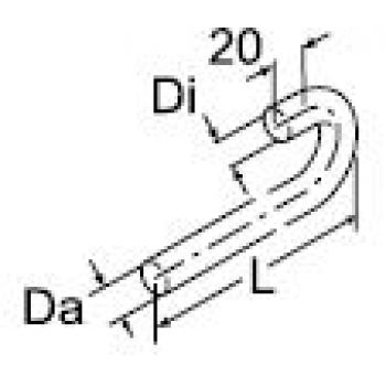 Webasto Molded hose. Di Ø 20 mm. Length 70 mm. 180° 1321031A