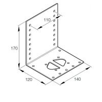 Eberspächer Heating clamp for Airtronic heaters. Right-angle. 170 x 120 mm. 251482890011