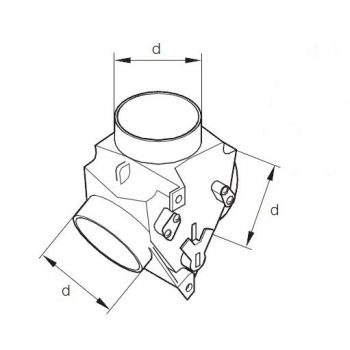 Eberspächer Manifold with valve. 90 x 90 x 90 mm 000033000175