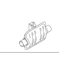 Webasto Exhaust gas silencer. Ø 38 mm. Length 170 mm. Steel 9026409A