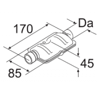 Webasto Exhaust gas silencer. Ø 38 mm. Length 170 mm. Steel 9026409A