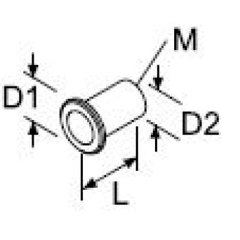 Webasto Rivet in nut. M6 x 15.5. D1 Ø 13 mm, D2 Ø 9 mm. Length 14.5 mm. Aluminium. Set 10 pieces 9011635A Webasto Rivet in nut. M6 x 15.5. D1 Ø 13 mm, D2 Ø 9 mm. Length 14.5 mm. Aluminium. Set 10 pieces 9011635A