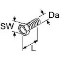 Webasto Self tapping screw. DG 60 x 18, 6- kant. Ø 6 mm. SW 10 mm. Length 22 mm. Steel zinc coated. 10 Pcs 9011669A