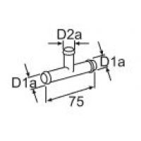 Webasto T-Piece. D1a Ø 20 mm, D2a Ø 18 mm. Length 75 mm. Steel corrosion resistant 1320356A