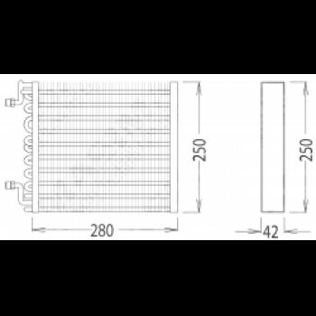 5000281 Радиатор кондиционера 250X280X42 MM ORING SZEROKI ROZSTAW LAMEL