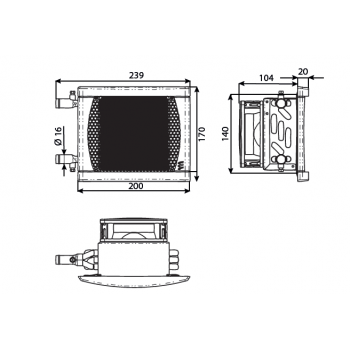 Eberspächer Front for Helios 2000 heat exchanger. Plastic white FA0134101002
