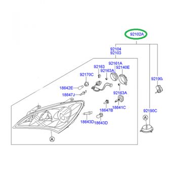 LAMP-HEAD,RH 92102-2M090