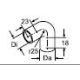 Webasto Molded hose. Di Ø 18 mm, Da Ø 25 mm. 90° 1319418A