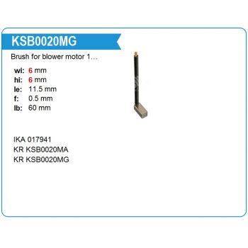Щетки мотора отопителя KSB0020 Щетки мотора отопителя KSB0020