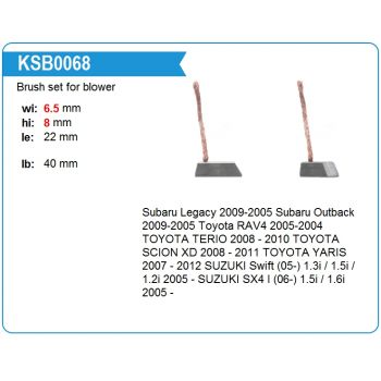 Щетки мотора отопителя KSB0068