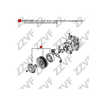 
Шкив, Электромуфта компрессора кондиционера ZZVF ZV692MR
